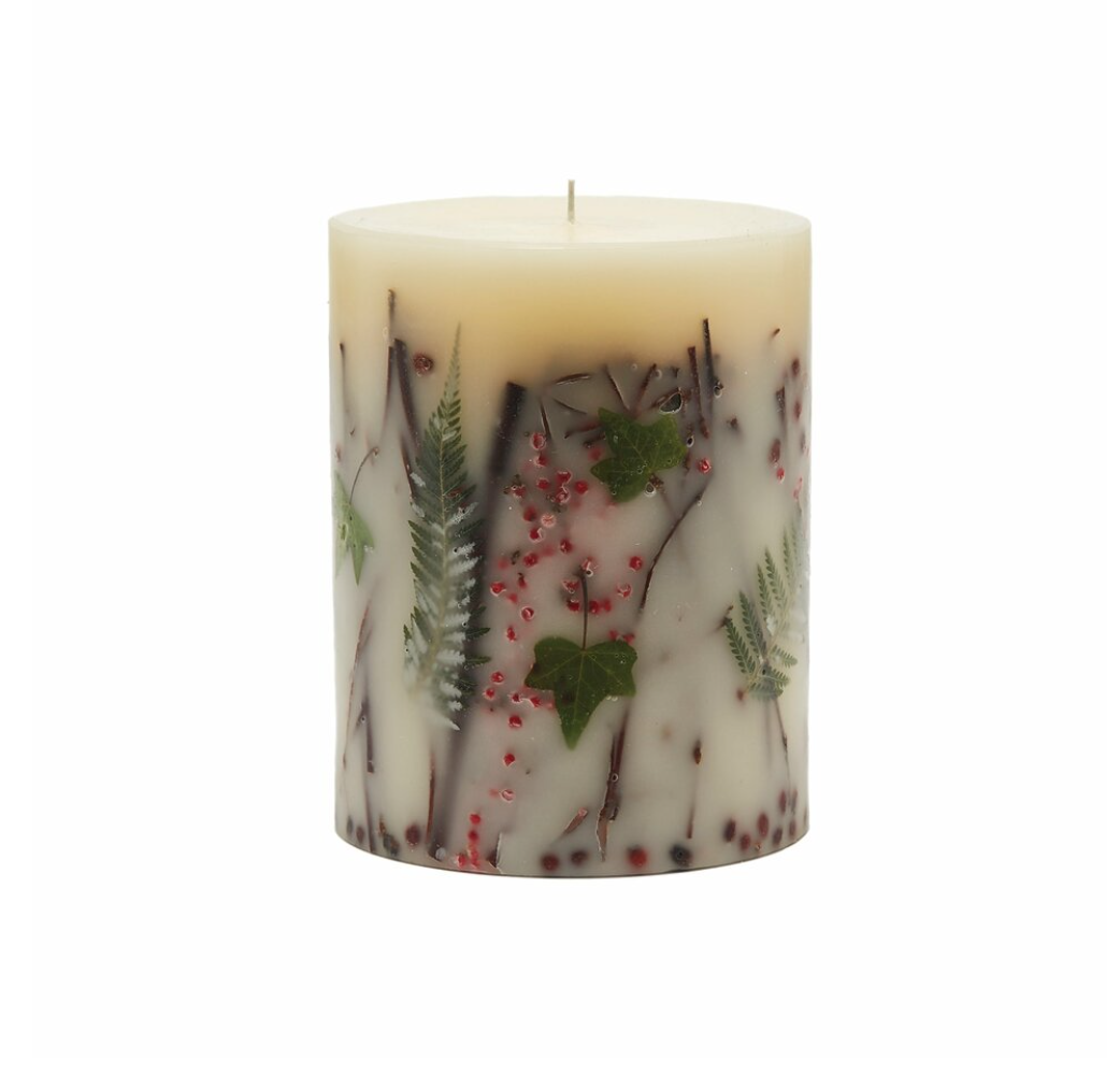 ROSY RINGS SIGNATURE COLLECTION RED CURRANT & CRANBERRY BOTANICAL 5" X 6.5"PILLAR CANDLE