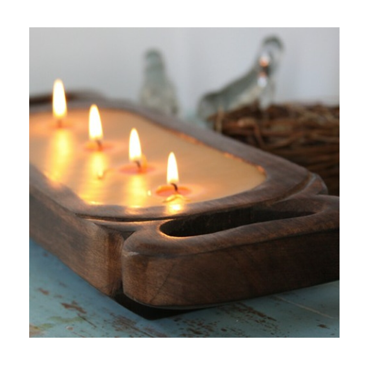 HIMALAYAN TRADING POST RED CURRANT 23" WOODEN CANDLE TRAY